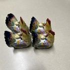 Ceramic Chicken Hen Figurines Pair, Multicolor Farmhouse Decor (2 Pieces) — photo 1