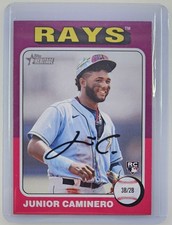 2024 Topps Heritage - Junior Caminero - Card #267 - Rookie Card - Tampa Bay Rays. rookie card picture