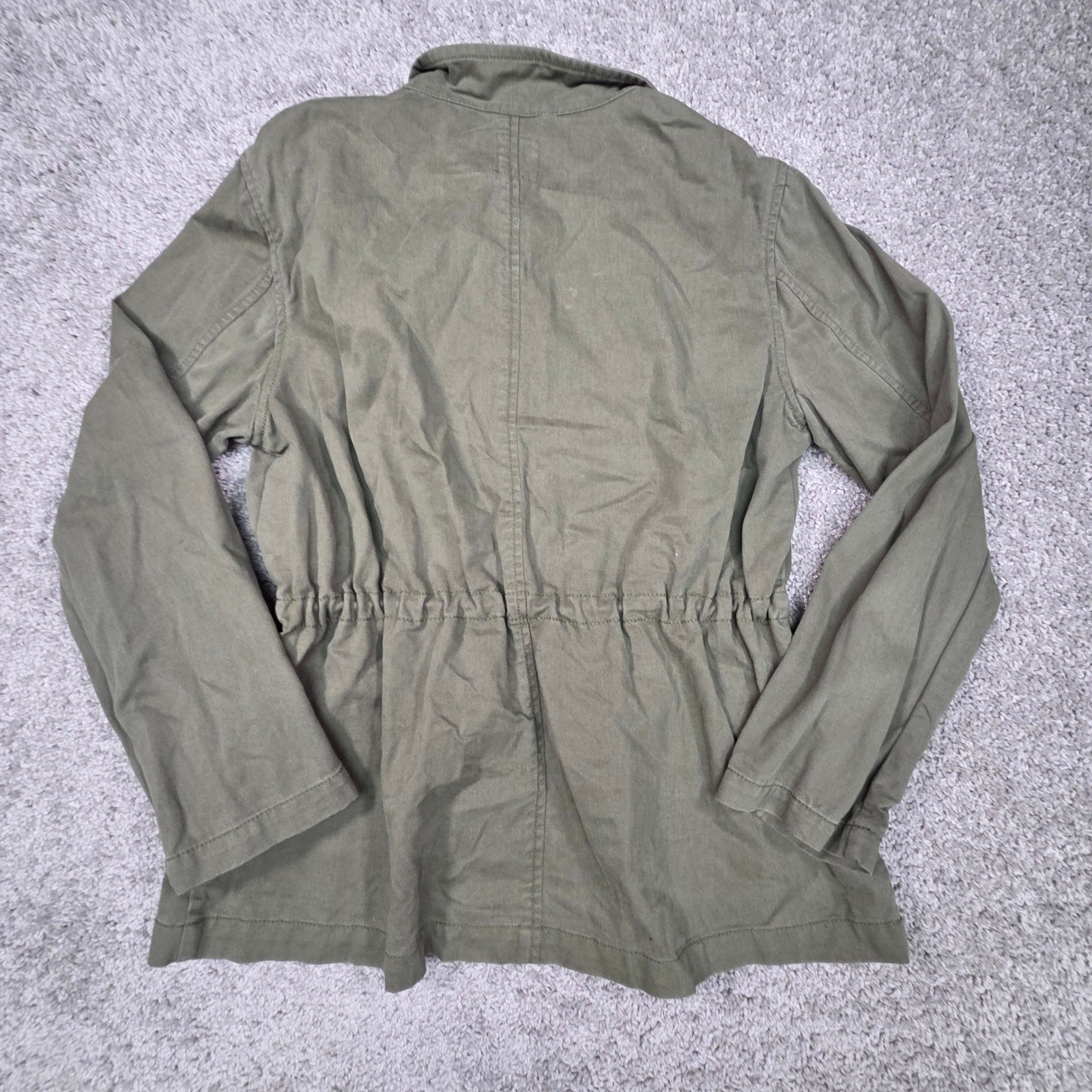 GAP Olive Green Utility Jacket Drawstring Waist W… - image 10