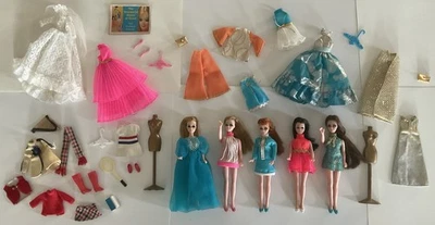 Vintage 70’s LOT of 5 Topper Dawn & Friends Dolls w Extra Outfits & Accessories - Image 1 of 4