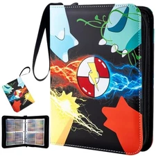Trading Card File Card Binder 4-Pocket Binder Holds 400 Cards Popular for
