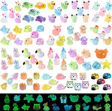 152 Pcs Tiny Mini Resin Animals Luminous Small Animals Figures Bulk Hide Miniatu