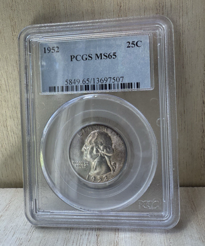 1952 Washington Quarter Silver Uncirculated PCGS MS65 Blue Label - Picture 12 of 12