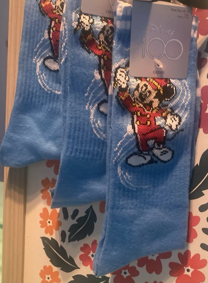 Nuevo con etiquetas Calcetines Disney Mickey Mouse Crew 100 Aniversario Ediciones Niños Talla 6-12 Nuevos Foto 4 de 4