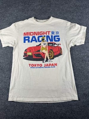 Tokyo Ikigai Supra Midnight Racing Club Streetware , Beige Tshirt Size Medium 