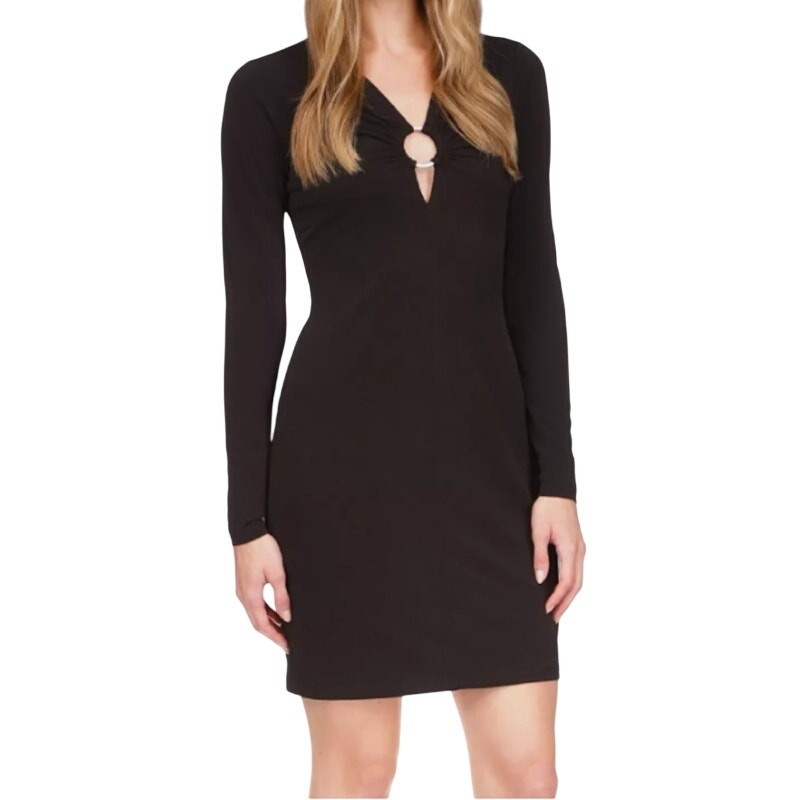Michael Kors Black Mini Sheath Dress Long Sleeved Size XS