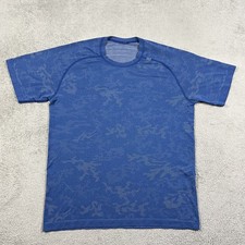 Lululemon Metal Vent Tech Shirt Mens Large Blue Camo Athletic Performance Gym