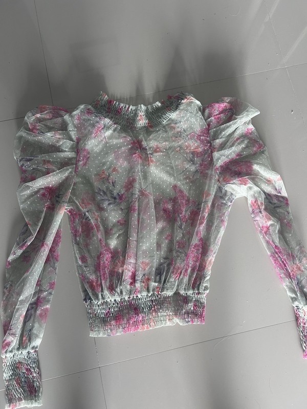 Beautiful Translucent Blouse Top Size S 