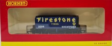 Hornby R6343 7 Plank Open Wagon 2004 in Firestone Tyres, Brentford Blue Livery