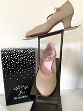 CAPEZIO Mary Jane DANCE SHOES Sz 7 Tan/Beige Salsa/Tango/Swing FLAPPER COSTUME