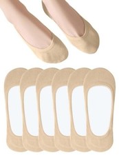 Womens No Show Socks Ultra Low Cut Non Slip Invisible Liner Socks 7-9 Nude 6