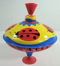 Ladybug Top LBZ Lorenz Bolz Zirndorf Tin Toy Spinning Made West Germany WORKS