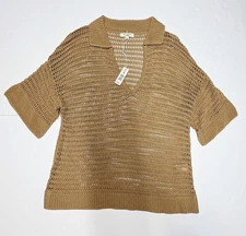 Max Studio London Top Crocheted Collared Top Size M NWT $128 - Sm Snag