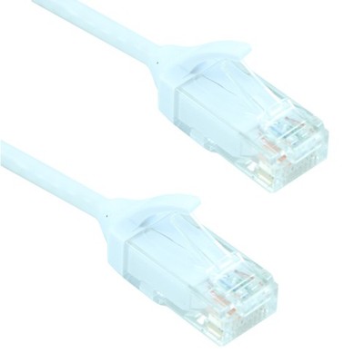 4ft Cat6 SLIM Ethernet RJ45 Patch Cable  Stranded  Snagless Booted  WHITE
