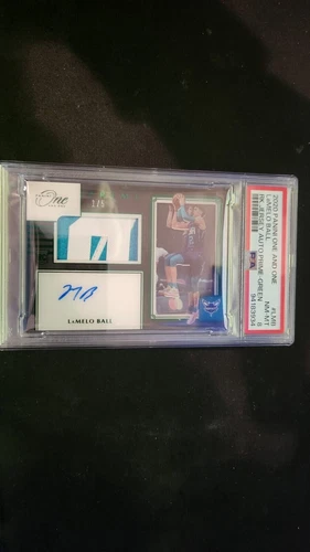 2020 Panini One And One Lamelo Ball Rookie Autograph Jersey Green 1/5 PSA 8