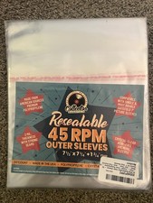 50-Pack of 45 rpm Resealable 2mil Outer Sleeves for 7" Vinyl Records Made in USA