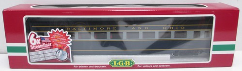 Coche de pasajeros iluminado LGB 35570 Baltimore y Ohio - ruedas de metal LN/caja | Condition: Used