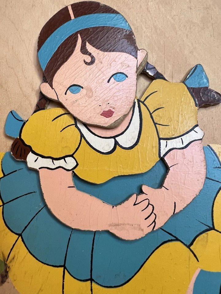 Placa de madera vintage con rima infantil - Decoración de niña - Años 40 - Capas - ¡Tan linda!! Foto 4 de 4