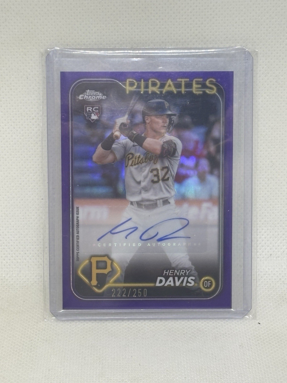 2024 Topps Chrome Update Series - Autographs Henry Davis  Purple Refractor /250