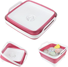 Collapsible Wash Basin for Baby Bottles - 2.4 Gallons Portable Dish Basin for RV