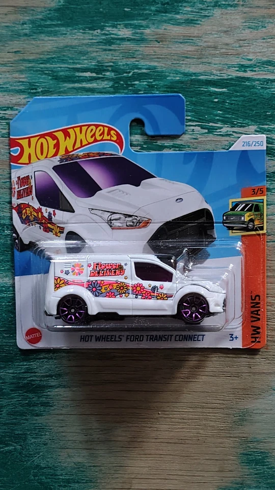 Hot Wheels HW Vans Ford Transit Connect Regular Treasure Hunt Short Card Last 1