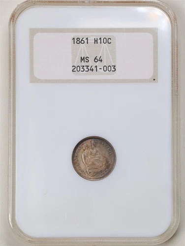 1861-P Seated Liberty Half Dime — photo from the most recent tracked eBay sale