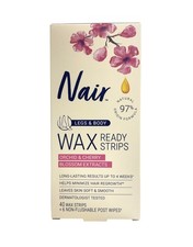 Nair Wax Ready-Strips Hair Remover for Legs and Body - 40 count