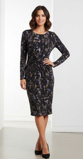 Nicola Finetti Winter Black & Blue Dress Size 12 Work Business Party Cocktail