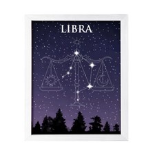Designs ByLITA Libra Zodiac Sign Night Sky, Wall Print Art
