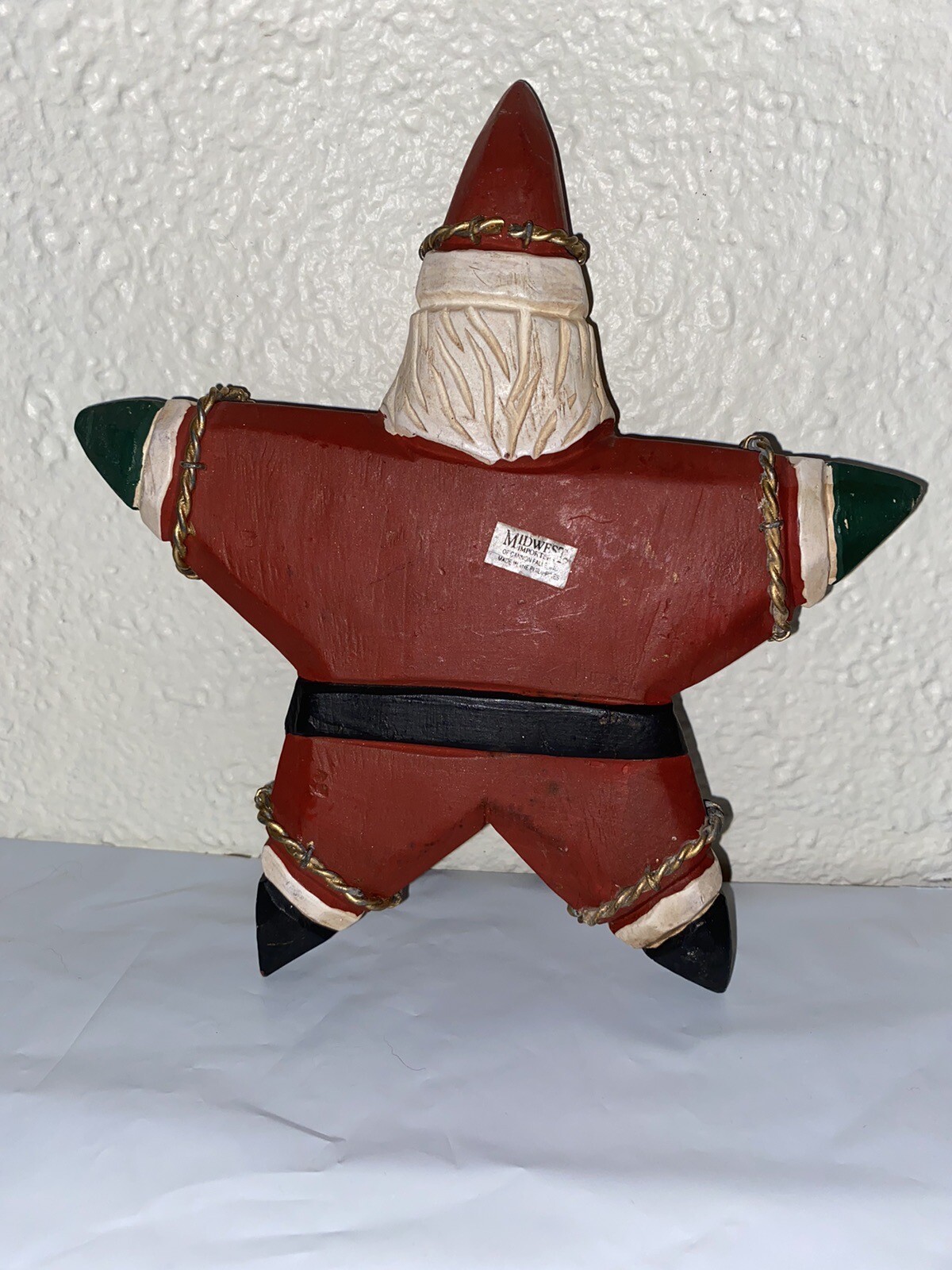 Midwest Importers of Cannon Falls Santa Claus Wooden Star Christmas Topper eBay
