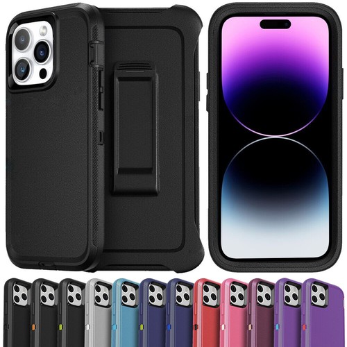 For iPhone 16 15 14 13 12 11 Defender Case Cover Belt Clip Holster Full Coverage - 第 2/40 張圖片
