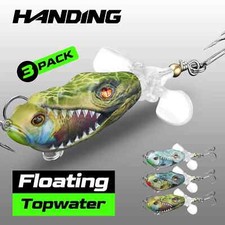 3Pcs M1 Topwater Whopper Fishing Lure Floationg Hard Swimbait Durable Steel Ring