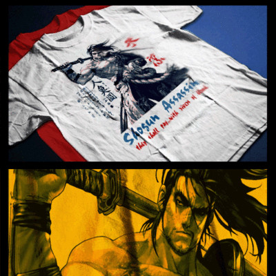Samurai Warrior Stance Bushido Code Kanji Japanese Katana Ronin Assassin T-Shirt