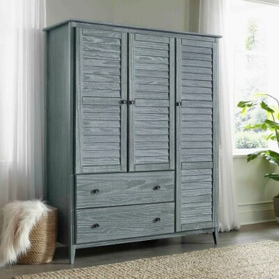 Armoire Wardrobe Closet Shelf Furniture Drawer Storage Bedroom Nautical Large