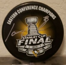 IAN COLE Autographed Pittsburgh Penguins 2017 Eastern Champs Puck + Cube.