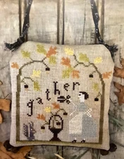 PATTERN “Gather” Amish Women & Squirrel Cross Stitch Sampler NEW Pineberry Lane