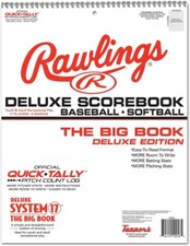 Rawlings Deluxe Scorebook - 17 Player Baseball Softball 24 Game Record Keeper