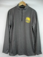 Golden State Warriors Shirt Men's Medium Gray Long Sleeve 1/4 Zip Top NBA UNK
