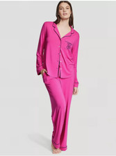 New VICTORIA'S SECRET Modal Long PJ Set Hot Pink Fuchsia