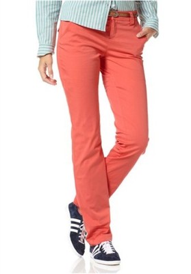 Flashlights Chino Hose mit Gürtel Gr.32-48 NEU Damen Pants Orangerot Stretch