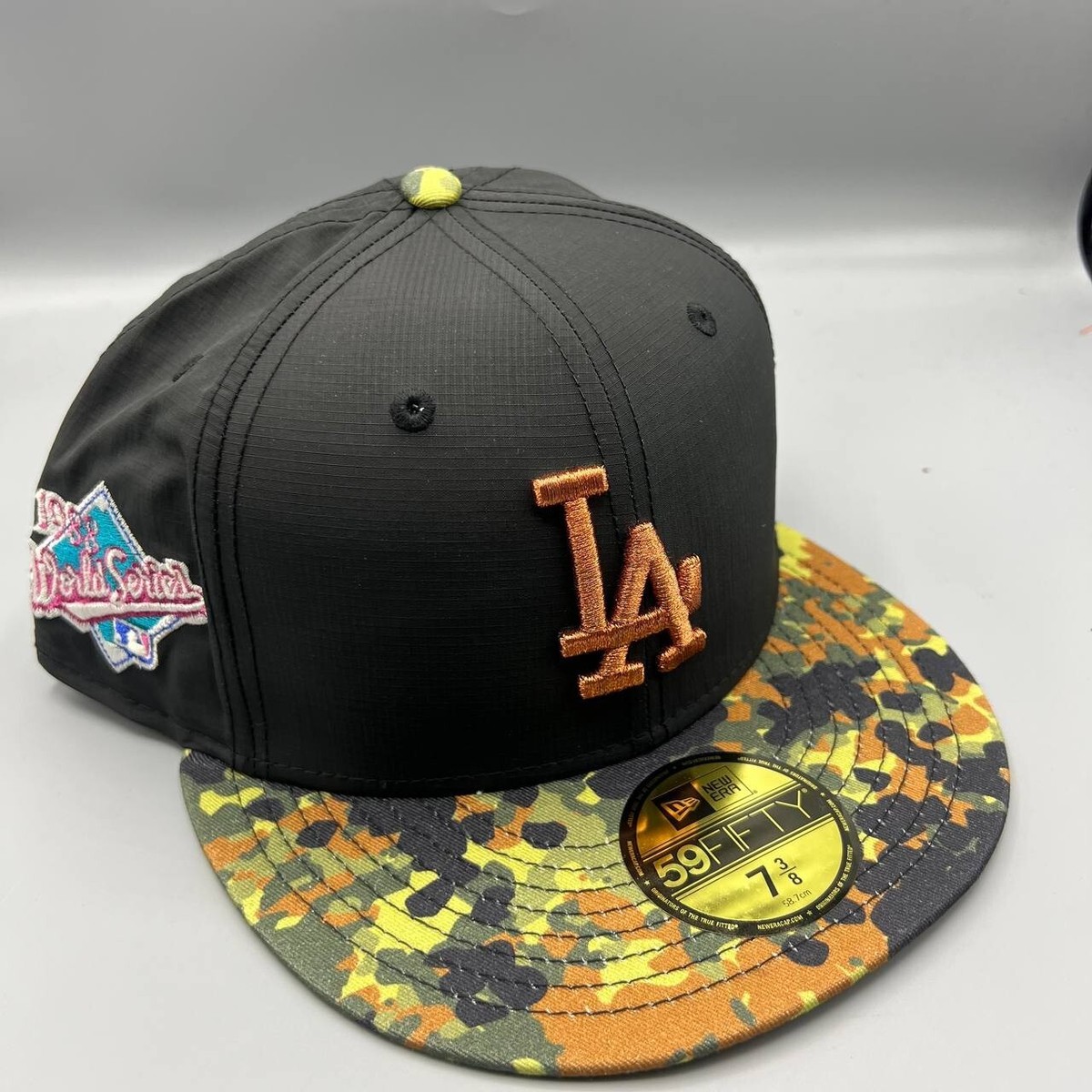 Los Angeles LA Dodgers Hat Men 7 3/8 Black Camo 59Fifty New Era 