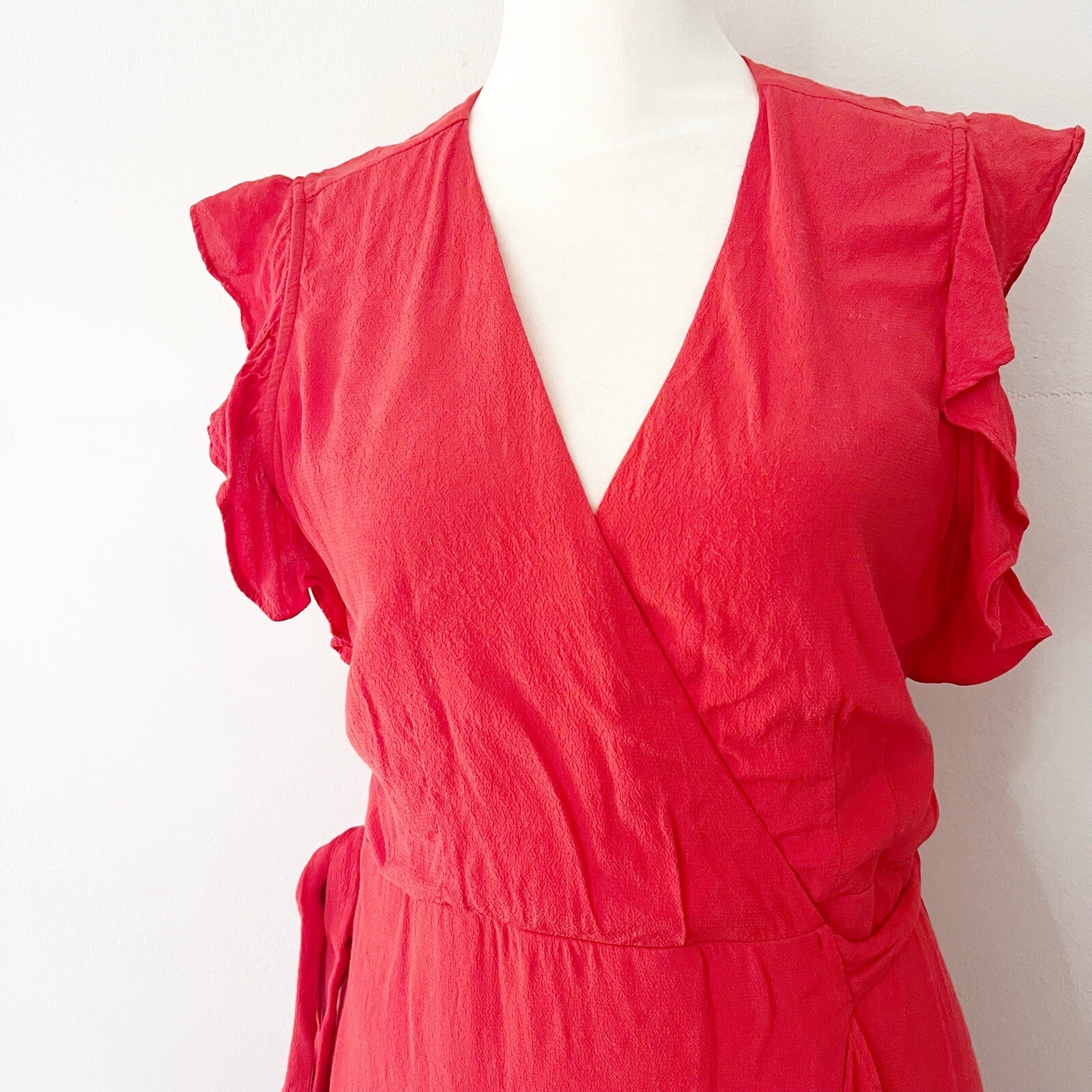 Express Ruffle Sleeveless V Neck Wrap Maxi Dress … - image 2