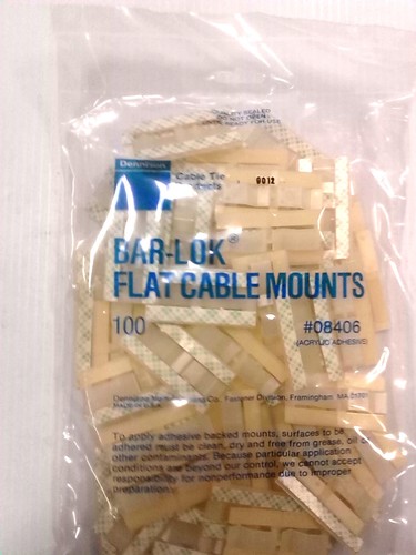 New.(100pc) BAR-LOK - Flat Cable Mount - Adhesive back - AVERY / DENNISON #08406 - Picture 2 of 6