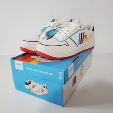 ALDI Gear Spring 2024 Women's Size 5 White Sneakers Lace Up Shoe Logo Recycled 