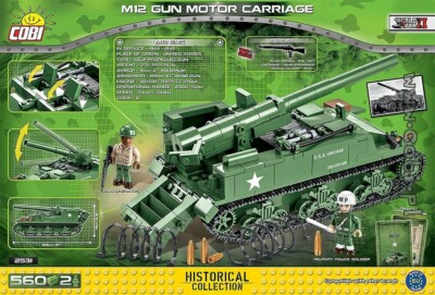 Cobi 2531 US ARMY M12 Gun Motor Carriage 560 BRICKS scale 1