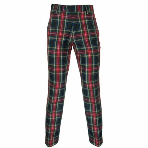Black Watch Tartan Trousers - High  Quality  Traditional Scottish Trousers - Picture 1 of 2