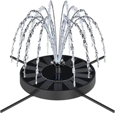 Solar Fountain Pump with Spray Height Adjustment, Upgrade Glass Solar Bird Bath 