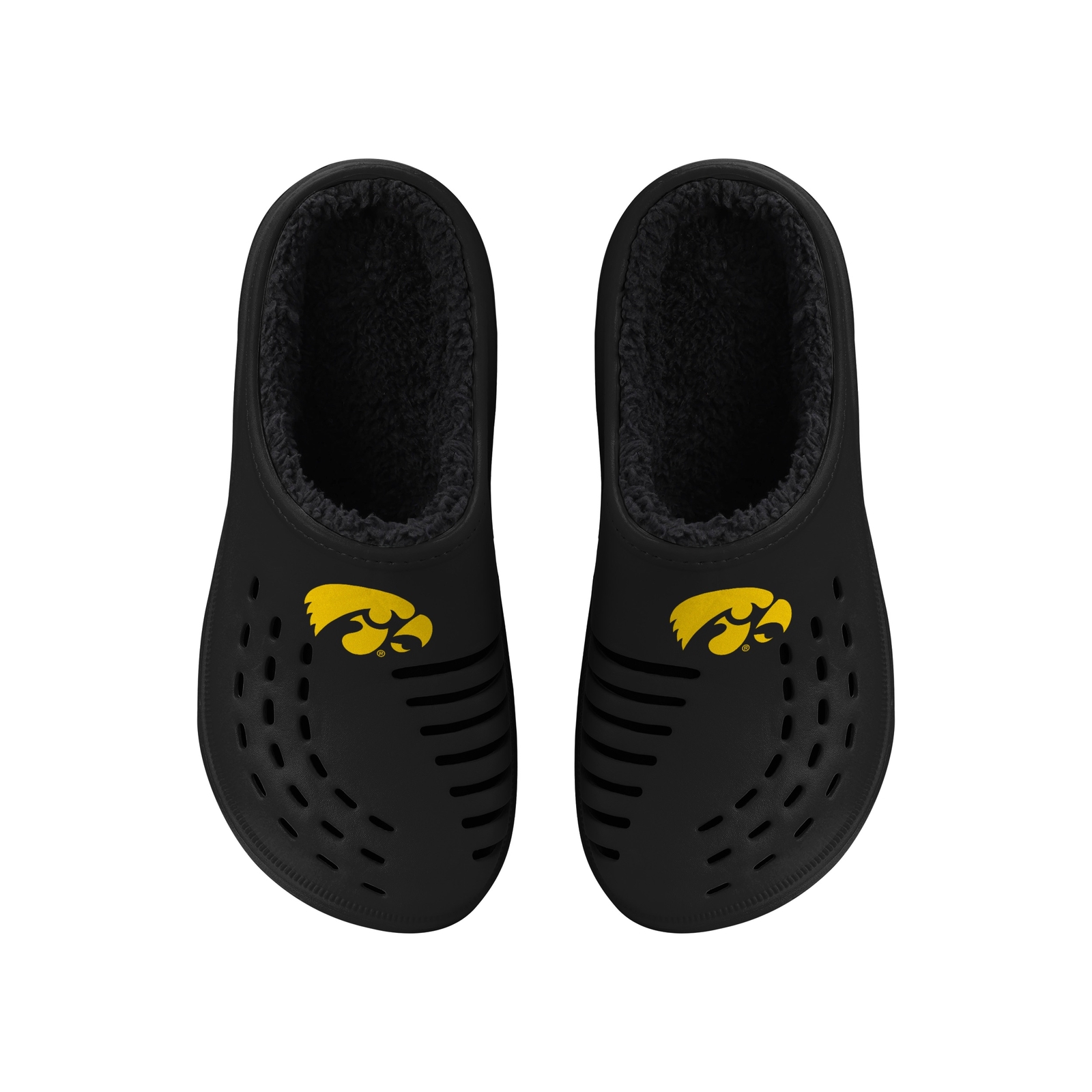 Мужские сабо FOCO NCAA с крупным логотипом Iowa Hawkeyes на подкладке из шерпа