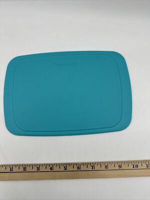 Tupperware Fridge Stackable Cutting Board Blue Teal Food Prep Serve Platter New