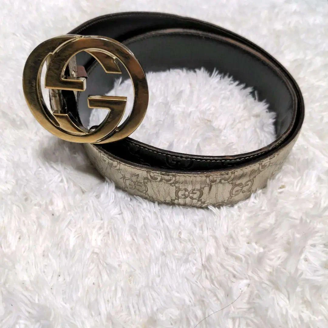 Ceinture en or blanc imbriquée GUCCI